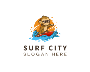 Monkey Surfing Summer logo design