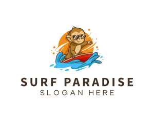 Monkey Surfing Summer logo design