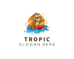 Monkey Surfing Summer logo design