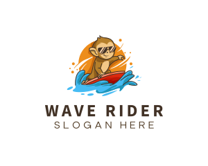 Surf - Monkey Surfing Summer logo design