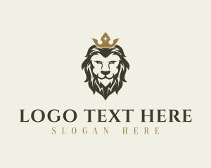 Feline - Royal Crown Lion logo design