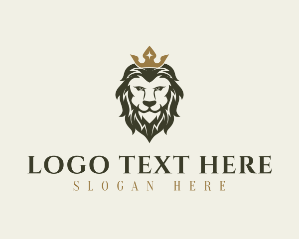 Jungle - Royal Crown Lion logo design