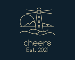 Brown - Brown Lighthouse Sunset logo design