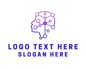 Molecules - Artificial Intelligence Psychology logo design