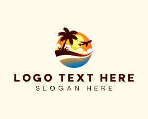 Island - Travel Plane Resort logo design