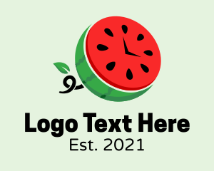 Clock - Watermelon Fruit Time logo design