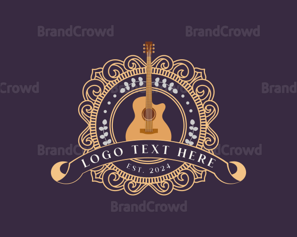 Acoustic Guitar Instrument Logo