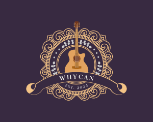 Acoustic Guitar Instrument Logo