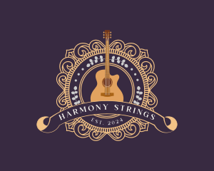 Country Music Guitar Instrument logo design