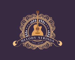 Guitar - Acoustic Guitar Instrument logo design