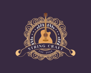 Country Music Guitar Instrument logo design