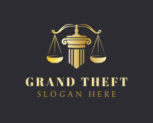 Court House - Golden Scale Pillar logo design