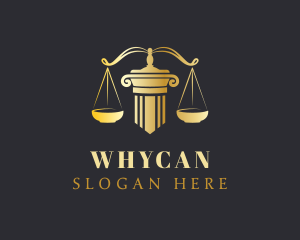 Legal Advice - Golden Scale Pillar logo design