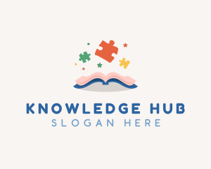 Learn - Puzzle Book Play logo design