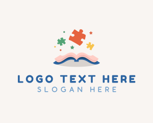 Child - Puzzle Book Play logo design