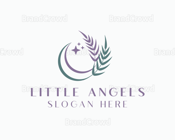 Organic Moon Leaf Logo