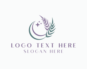 Organic Moon Leaf logo design