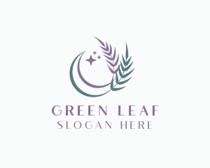 Organic Moon Leaf logo design