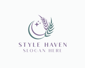 Souvenir Shop - Organic Moon Leaf logo design