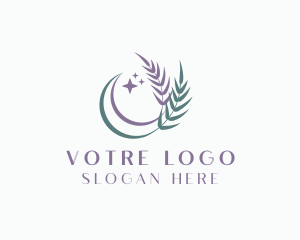Beautician - Organic Moon Leaf logo design