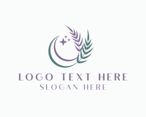 Cosmetics - Organic Moon Leaf logo design