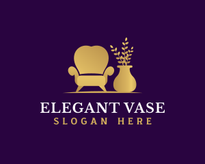 Vase - Furniture Chair Vase logo design