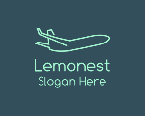 Minimalist Teal Airplane Logo