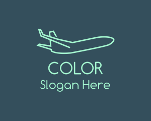 Airport - Minimalist Teal Airplane logo design