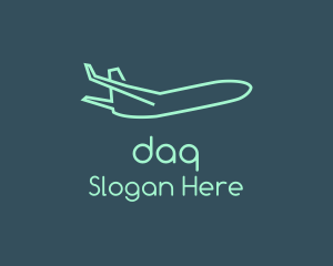 Aviation - Minimalist Teal Airplane logo design