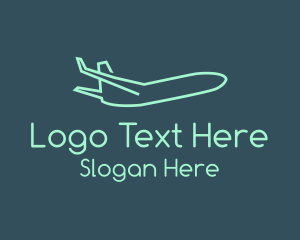 Blue - Minimalist Teal Airplane logo design