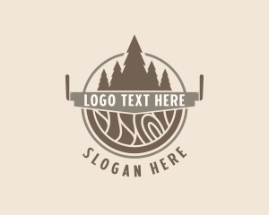 Log - Lumberjack Carpentry Tools logo design