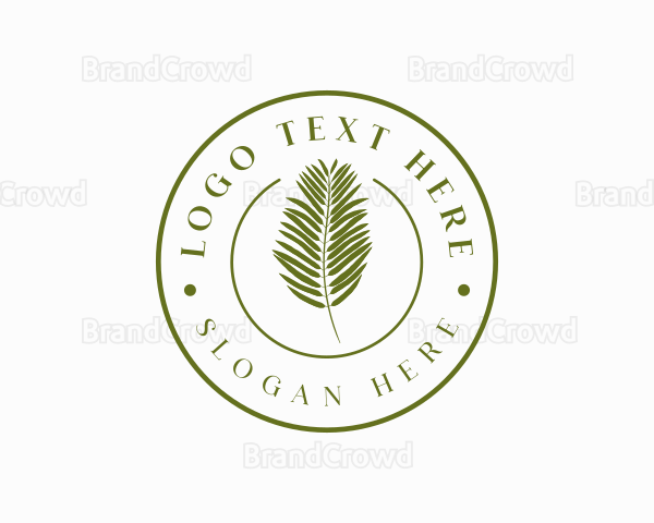 Organic Palm Leaf Logo