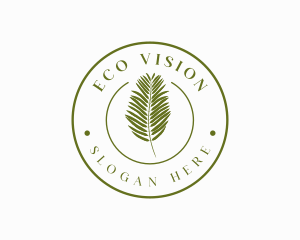 Organic Palm Leaf logo design