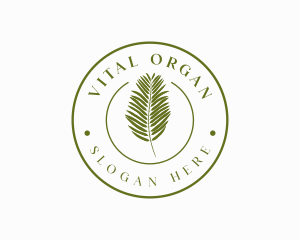 Organic Palm Leaf logo design