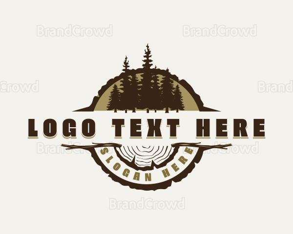 Woodwork Tree Lumber Logo