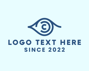 Blue - Surveillance Eye Letter C logo design