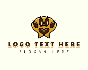 Cartoon - Pet Paw Print logo design