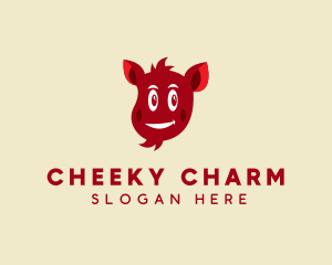 Cheeky - Cartoon Devil Face logo design