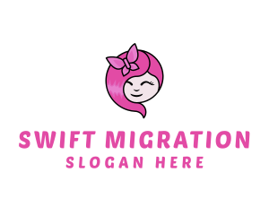 Kid Girl Butterfly logo design