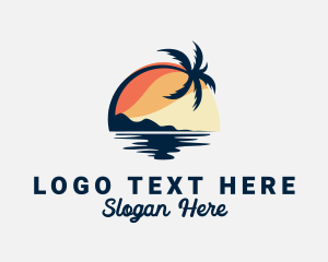 Beach - Palm Beach Sunset logo design
