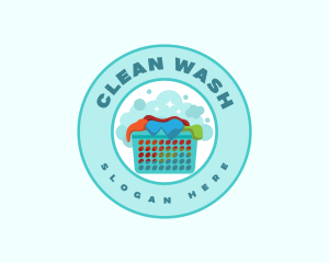 Washer - Clean Laundry Washer logo design