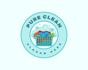 Clean Laundry Washer logo design