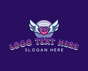 Online - Heart Wings Halo logo design