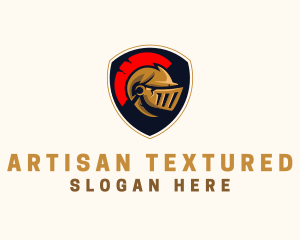 Gaming Spartan Helmet Armor logo design