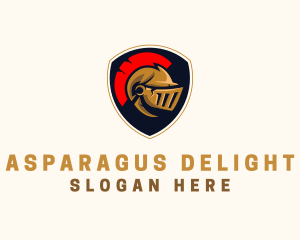 Gaming Spartan Helmet Armor logo design