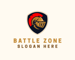 Gaming Spartan Helmet Armor logo design