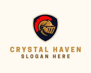 Gaming Spartan Helmet Armor logo design