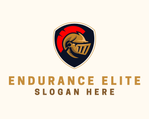 Gaming Spartan Helmet Armor logo design