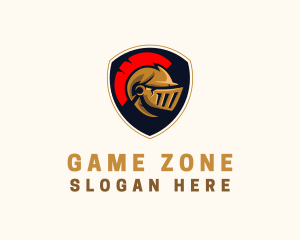 Gaming Spartan Helmet Armor logo design