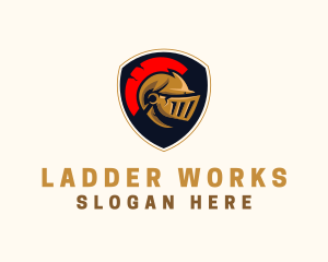 Gaming Spartan Helmet Armor logo design